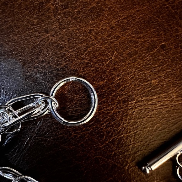 Silver 925 toggle clasp Chain Bracelet - Picture 5 of 8